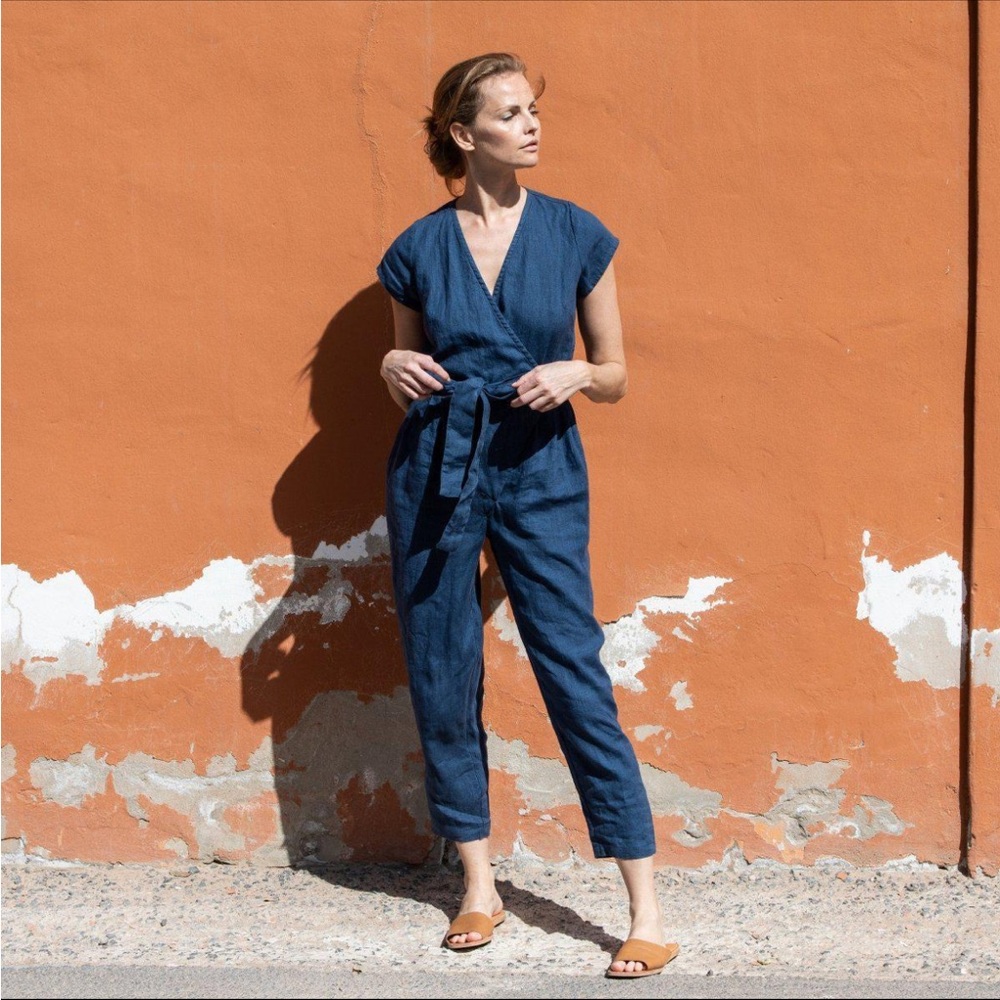 notPEREFECTLINEN Long Wrap Jumpsuit